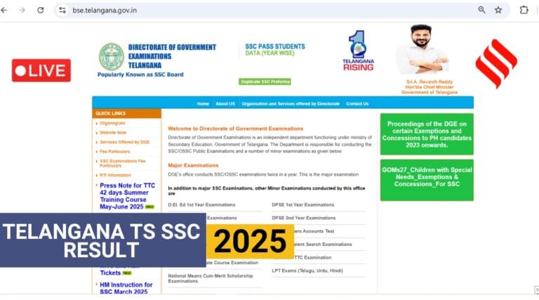 TS SSC Class 10 Results 2025: When and Where to Check