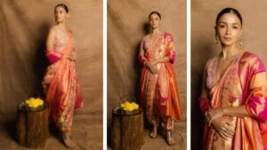 Alia Bhatt Wows in Nauvari Saree at WAVES Summit 2025