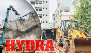 Illegal Structures Razed in Miyapur, Hyderabad